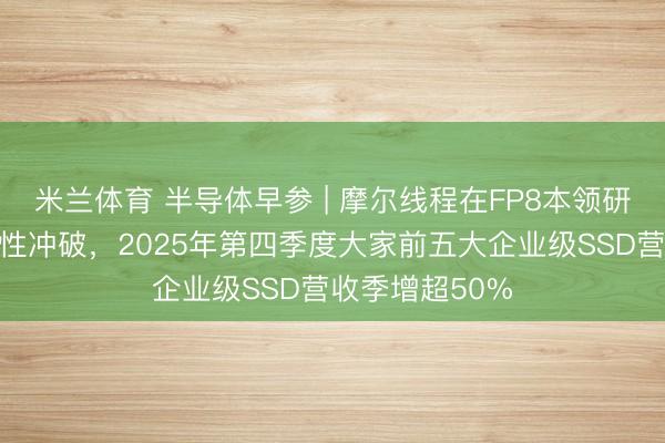 米兰体育 半导体早参 | 摩尔线程在FP8本领研发上赢得系统性冲破，2025年第四季度大家前五大企业级SSD营收季增超50%