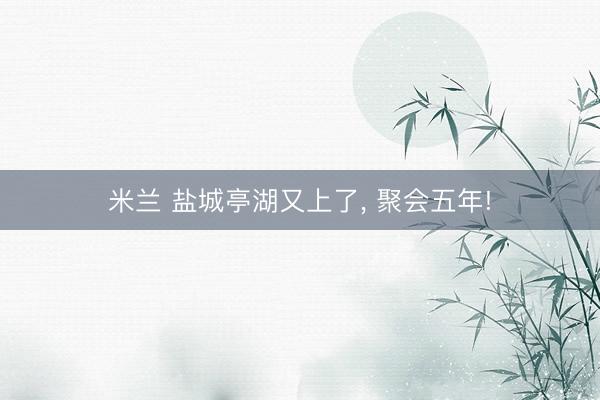 米兰 盐城亭湖又上了, 聚会五年!